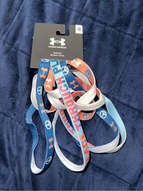 Under Armour Blue & Orange Elastic Headbands - 6 Pack